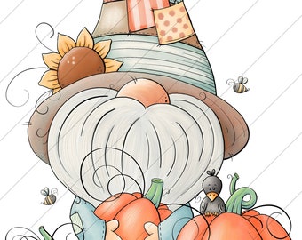 Fall Gnome - PNG Clipart Commercial Use Instant Digital Download Dye Sublimation