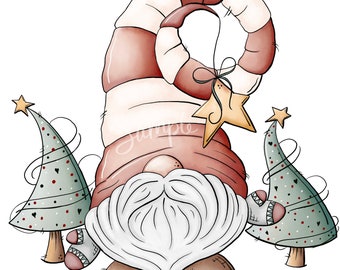 Gnome for the Holidays  - PNG Clipart Commercial Use Instant Digital Download Dye Sublimation