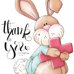 Healthcare Worker Appreciation Bunny- Clip Art Designs Graphics Sublimation PNG Digital Download, Commercial Use Clipart