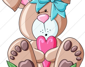 Spring Bunny Rabbit 2024 - PNG Clipart Commercial Use Instant Digital Download Dye Sublimation