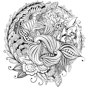 Dola Mandala in Black & White  - PNG Clipart Commercial Use Instant Digital Download Dye Sublimation