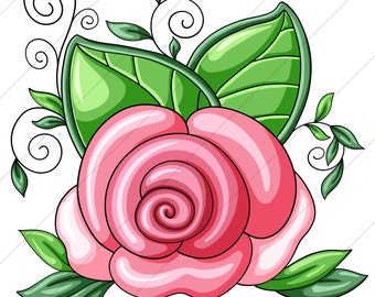 A Single Rose - PNG Clipart Commercial Use Instant Digital Download Dye Sublimation