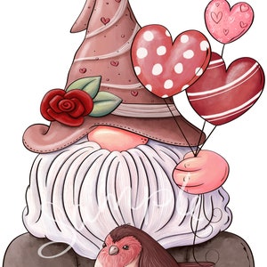 I Love You More Valentine Gnome - PNG Clipart Commercial Use Instant Digital Download Dye Sublimation