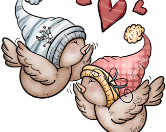 Valentine's Day Love Birds  - PNG Clipart Commercial Use Instant Digital Download Dye Sublimation