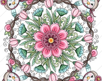 Franki Beth Symmetrical Flower Mandala  - PNG Clipart Commercial Use Instant Digital Download Dye Sublimation