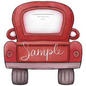 Gammal röd bakdel av lastbil - PNG Clipart kommersiell användning omedelbar digital nedladdning färgsublimering