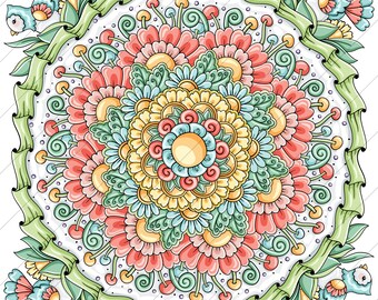 Ellie Brooke Symmetrical Flower Mandala  - PNG Clipart Commercial Use Instant Digital Download Dye Sublimation