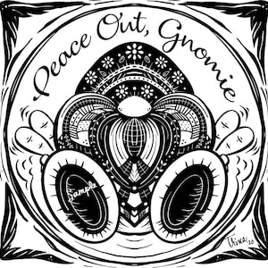 Peace Out Gnomie-mandala - PNG-clipart commercieel gebruik instant digitale download kleurstofsublimatie