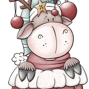 Christmas Chimney Reindeer 2921 - PNG Clipart Commercial Use Instant Digital Download Dye Sublimation