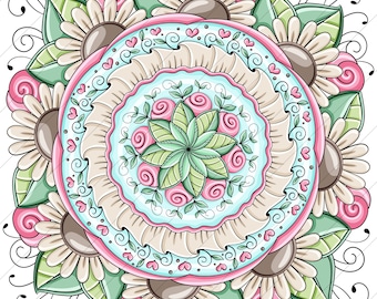 Hallie Claire Symmetrical Flower Mandala  - PNG Clipart Commercial Use Instant Digital Download Dye Sublimation