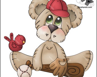 Baseball Bear - PNG Clipart Commercial Use Instant Digital Download Dye Sublimation