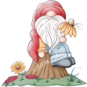 Spring Gnome - PNG Clipart Commercial Use Instant Digital Download Dye Sublimation