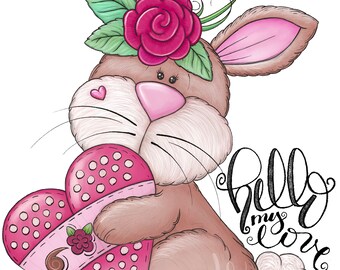 Bunny Love   - PNG Clipart Commercial Use Instant Digital Download Dye Sublimation