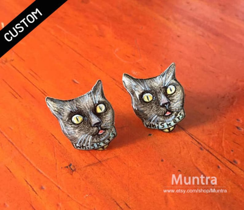 custom cat earrings