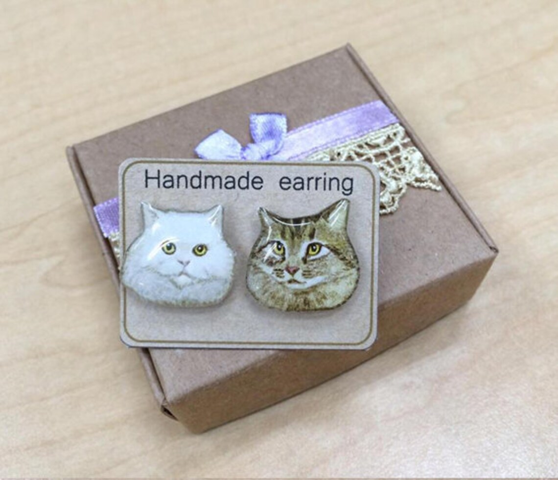 CUSTOM PET PORTRAIT Pet Stud Earrings Custom Pet Earrings Etsy