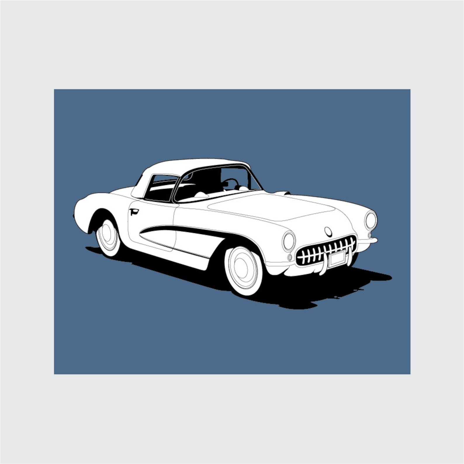 1956 Corvette Art Print 8x10 PRINTABLE Classic Car Instant Etsy 1956 Corvette Art Print 8x10 PRINTABLE Classic Car Instant Etsy