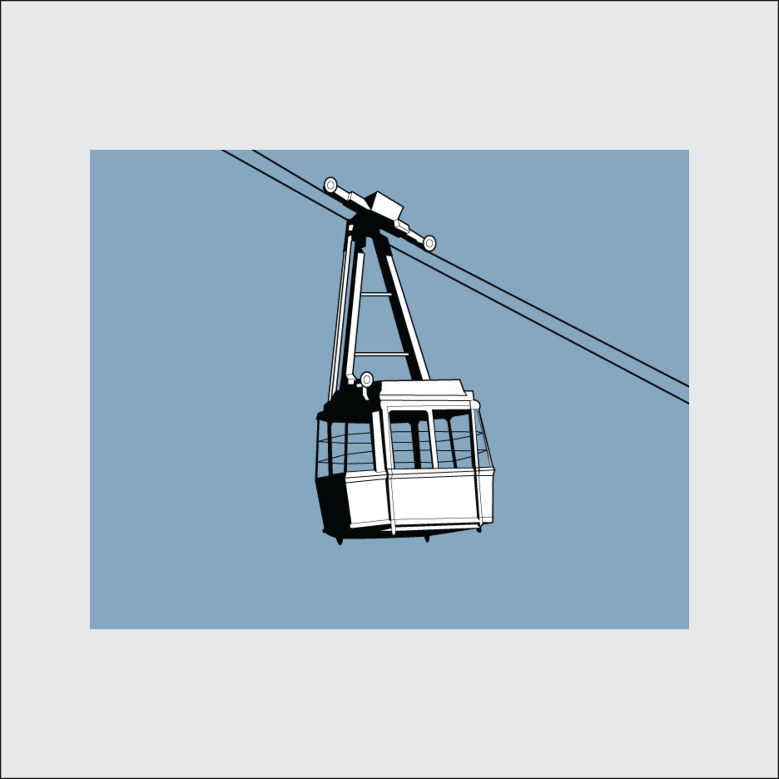 Cable Car Funicular Gondola Lift Art Print 8x10 PRINTABLE Etsy