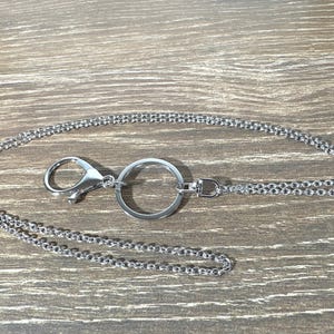 Silver Stainless Steel Necklace Lanyard - ID Holder Lanyard - Key Holder Lanyard - Silver Lanyard - Silver ID Badge Holder