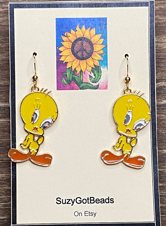 Tweety Bird Earrings Tweety Earrings Tweety Bird Etsy