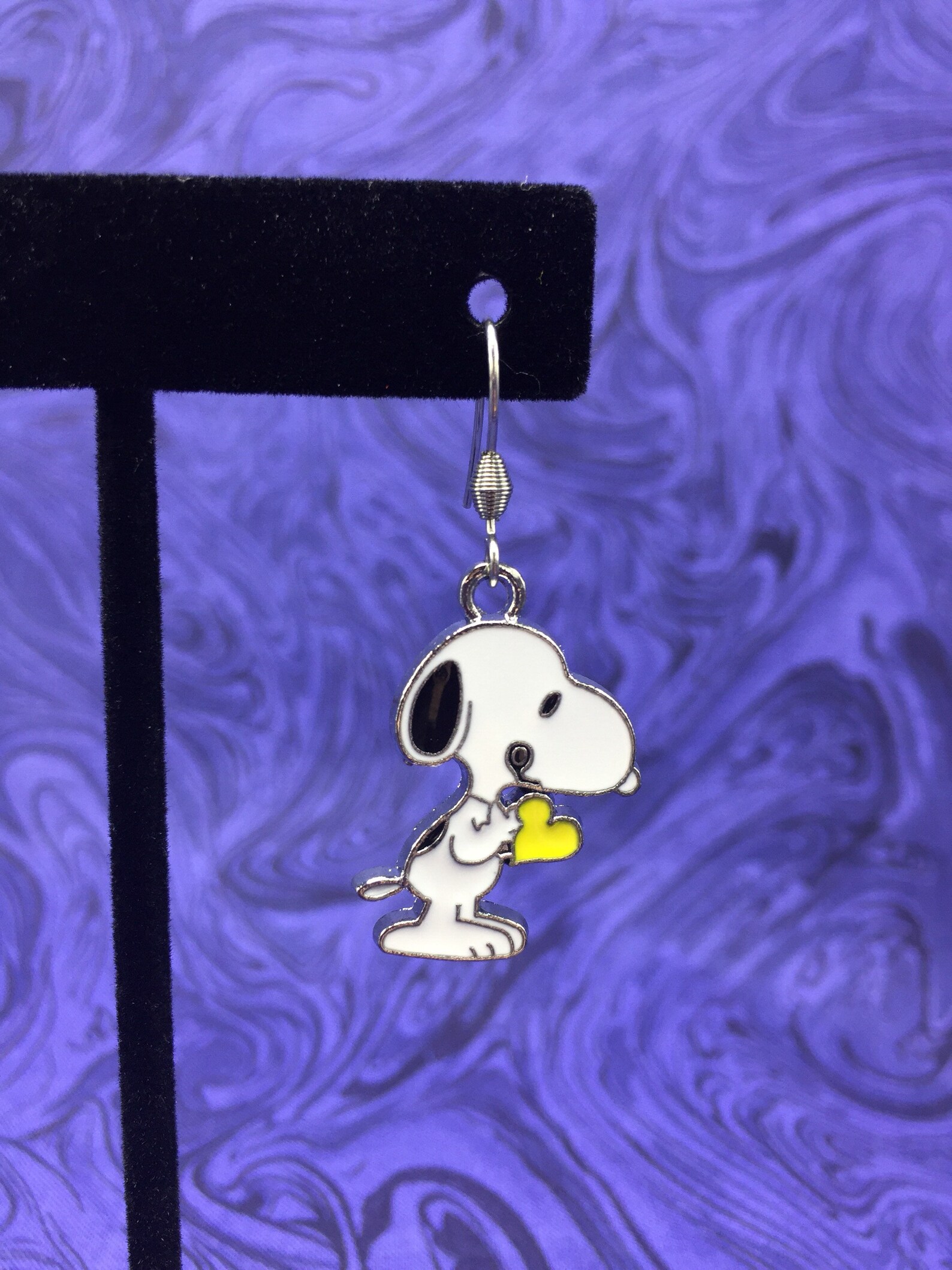 Snoopy mit gelbem Herz Ohrringe Erdnüsse Snoopy Hund Etsy