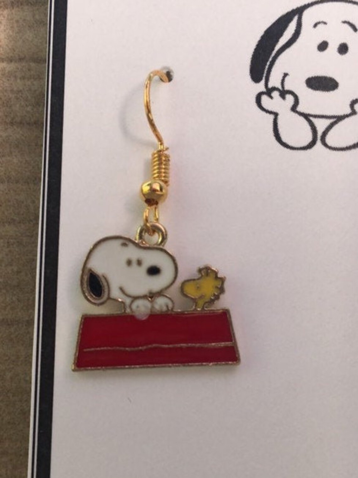 Snoopy Earrings Snoopy and Woodstock Earrings Peanuts Etsy