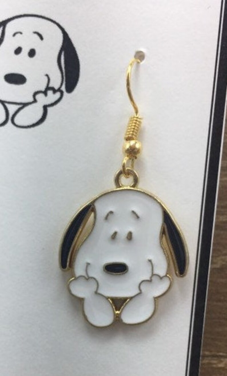 Snoopy Earrings Peanuts Earrings Snoopy Jewelry Etsy