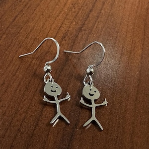 Tiny Middle Finger Stick Figure Earrings