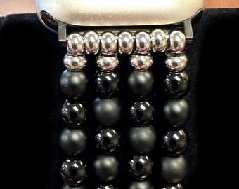 Black Onyx Apple Watch Band: Natural & Matte Gemstone