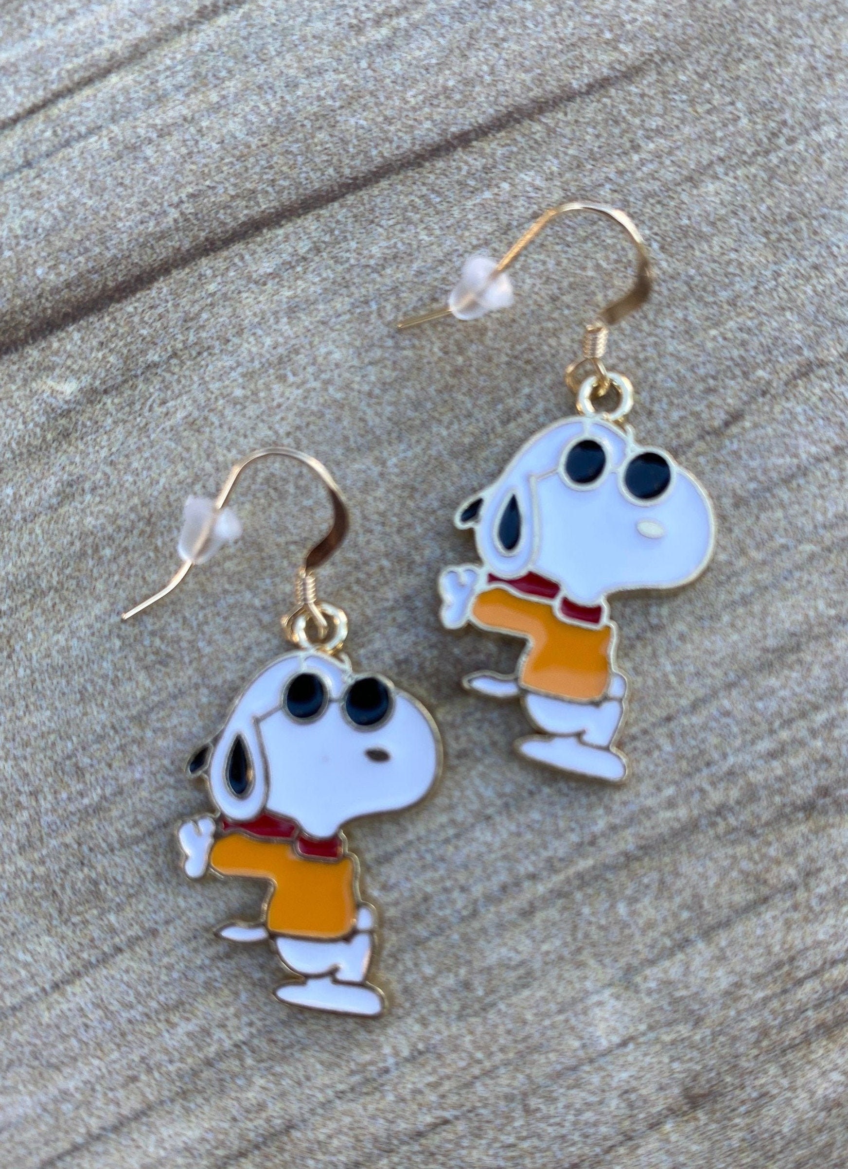 Snoopy Earrings Peanuts Earrings Snoopy Jewelry Joe Cool Etsy