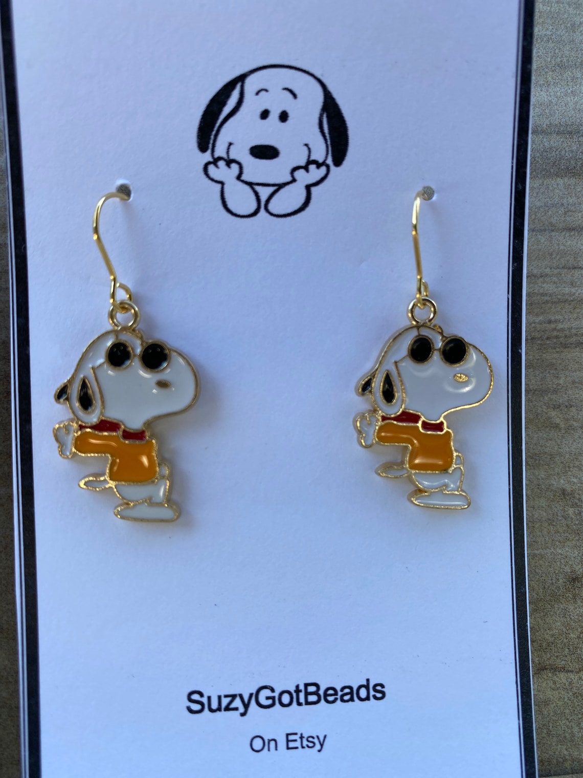 Snoopy Earrings Peanuts Earrings Snoopy Jewelry Joe Cool Etsy