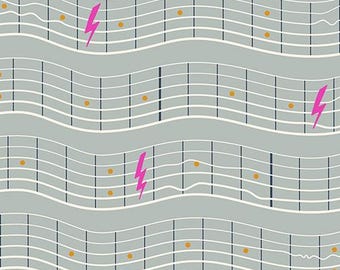 Teddy and the Bears Musical Notes Oyster by Ruby Star Society for Moda