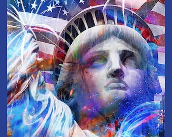 Americana Statue of Liberty from Land of the Free Collection Fabric Panel #110**