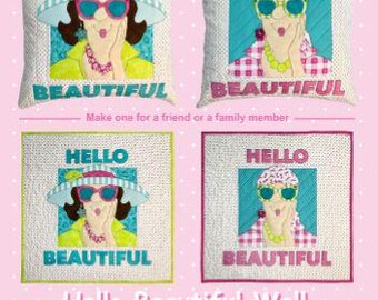 Hello Beautiful Quilt Wall Hanging / Pillow Pattern by Amy Bradley