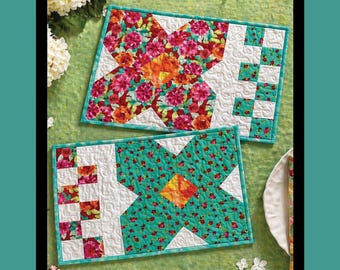 Padrão em PDF para jogos americanos Petal Pop, da Villa Rosa Designs.