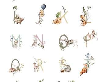 Animal ABC Alphabet Fabric Panel #11 by Figo Fabrics