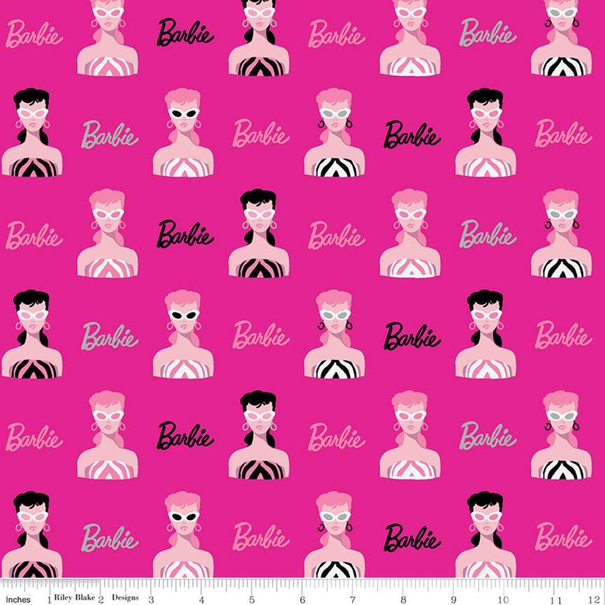 Barbie Hot Pink Fabric, by Riley Blake 