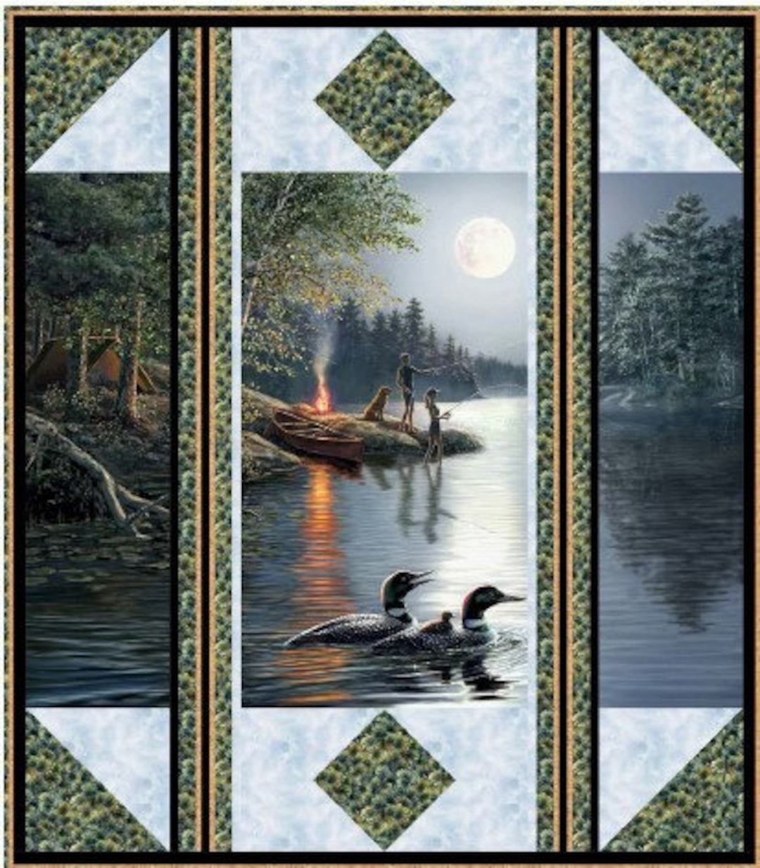 Window Lake Quilt Pattern Window on Nature PDF Download Quilt Pattern by Pine Tree Country Quilts ...