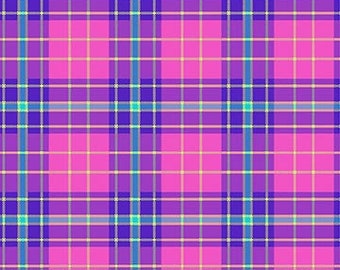 Piccadilly - Pink Multi color plaid Cotton Fabric **Clearance