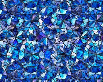 Mosaic Blooms Stained Glass Blender Cotton Fabric by QT Fabrics