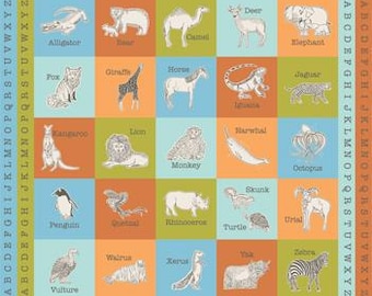 Animal Park Fun, Zoo Animals Fabric Panel #10 by Moda