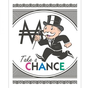 Monopoly Take a Chance Fabric Panel #35