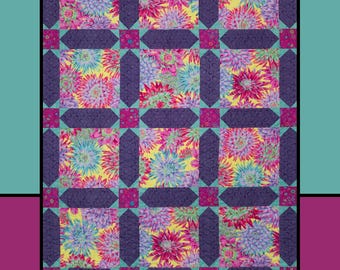 Padrão de colcha Dahlia em PDF da Villa Rosa Designs