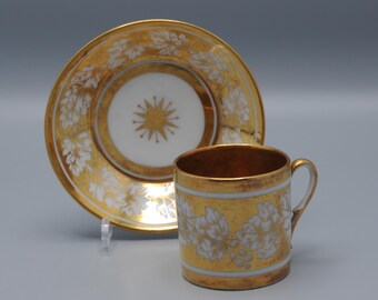 Porcelaine de Paris - Tasse et soucoupe « Litron », début du XIXe siècle