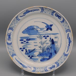 Delft chinoiserie plate, 18th century