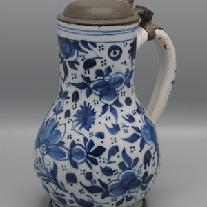 Delftware Blue Beer Jug - 18th century