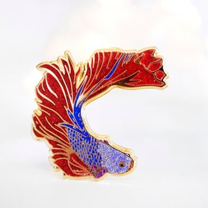 Betta Fish Pin Badge Gift For Animal Lover Animal Pin Badge Gift For Friend Wildlife Pin Badge