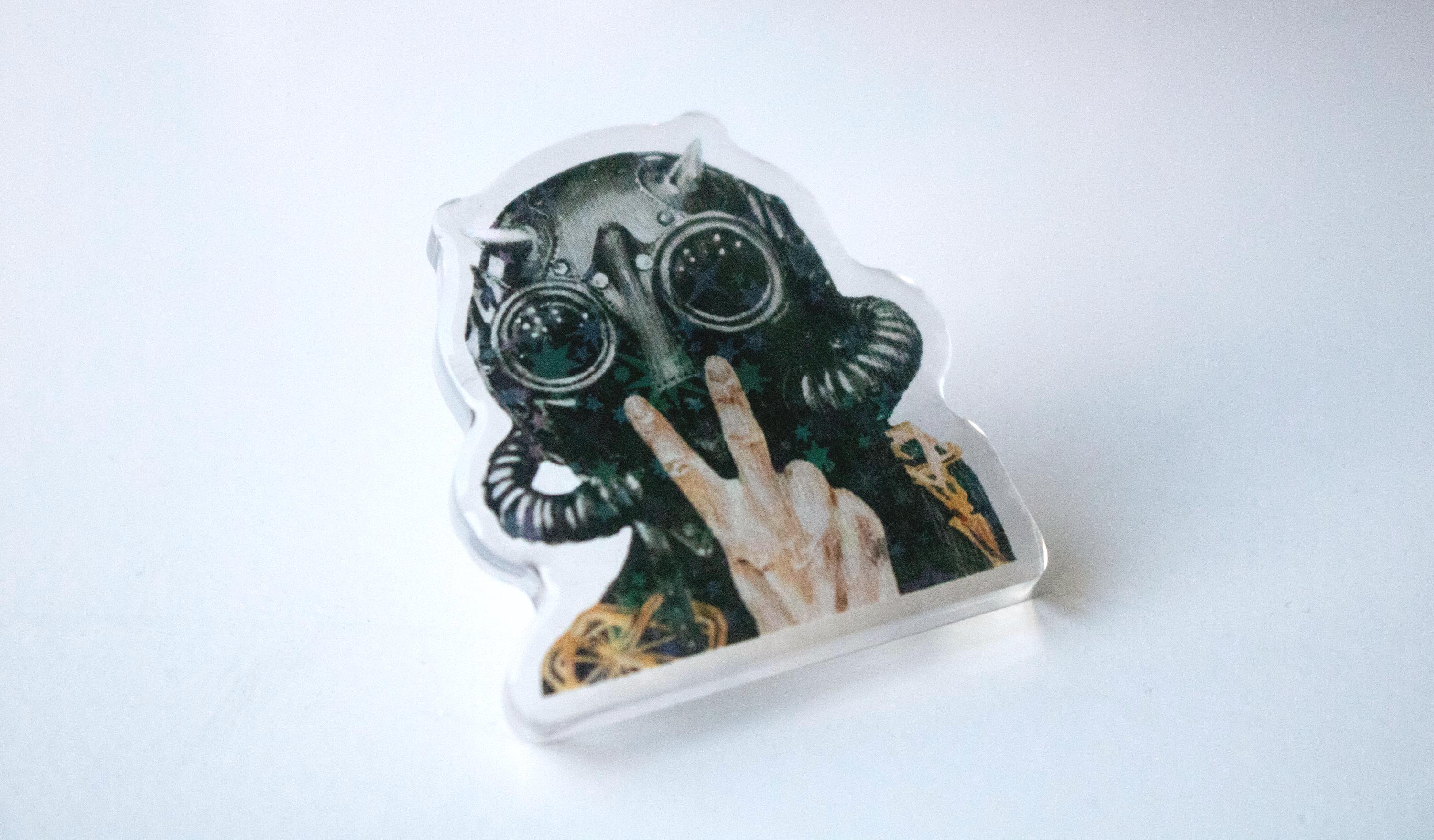 Scuba Ghoul Acrylic Pin Badge Gift For Metal Lover Cat Pin Badge Gift For Friend Music Pin Badge