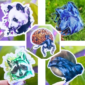 Tier Aufkleber Bundle Vinyl Aufkleber Geschenk für Scrapbooking Aufkleber Geschenk für Rabe Tierliebhaber Geschenk für Freund Wasserdichter Vinyl-Aufkleber