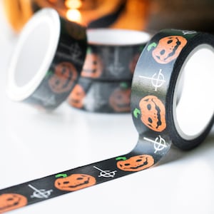 Fita adesiva washi de abóbora de Halloween para scrapbooking, presente para amantes de fantasmas, presente de Halloween para amigos