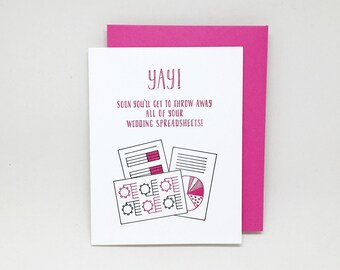 Bridal Shower Card // congratulations card, wedding shower card, funny bridal shower card, wedding organizer, funny wedding card